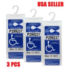 dropship Handicap Placard Holder for Auto 10.6" x 5" with Large Hanger;  Ultra Transparent Disabled Parking Placard Protector;  3 Pack
