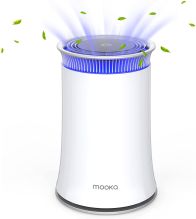 Mooka Air Purifier for Home;  True HEPA Air Cleaner ;  Activated Carbon Filter;  Up to 540 sqft Quiet Night Light Ozone-free 