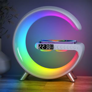 RGB Light Bar Smart Light Sunrise Alarm Clock; Dimmable Table Lamp With Fast Wireless Charger Alarm Clock For Heavy Sleepers Adults For Bedroom; Dorm; Gift